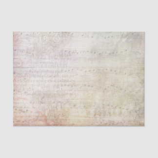 Victorian Style Musical Notes and Faded Flowers Tissue Paper