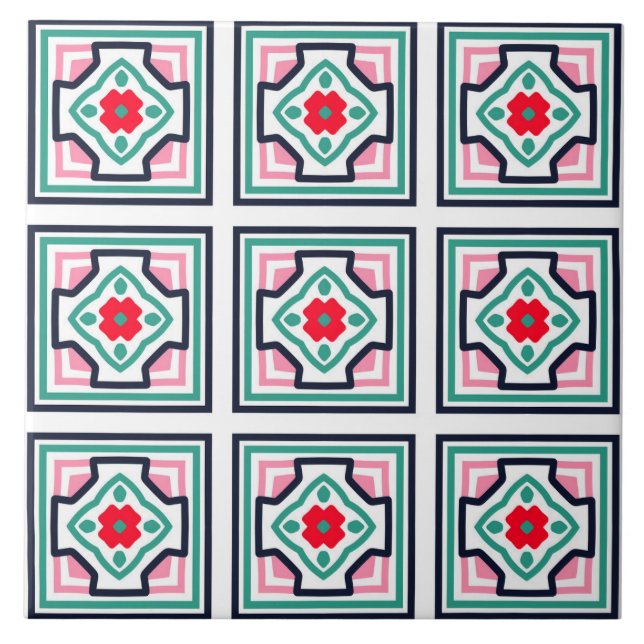Victorian Style Square Pattern Ceramic Tiles (Front)