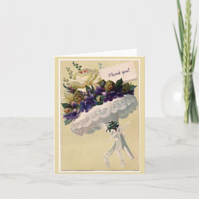 Victorian Style Thank You Card with Nosegay (Front)