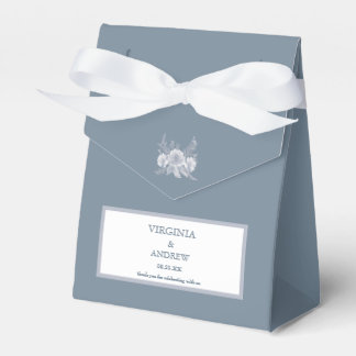 Victorian-style Wedding in Blue with White Flowers Favour Box