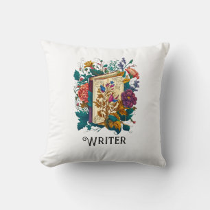 Victorian Style Writer, book & flowers Cushion
