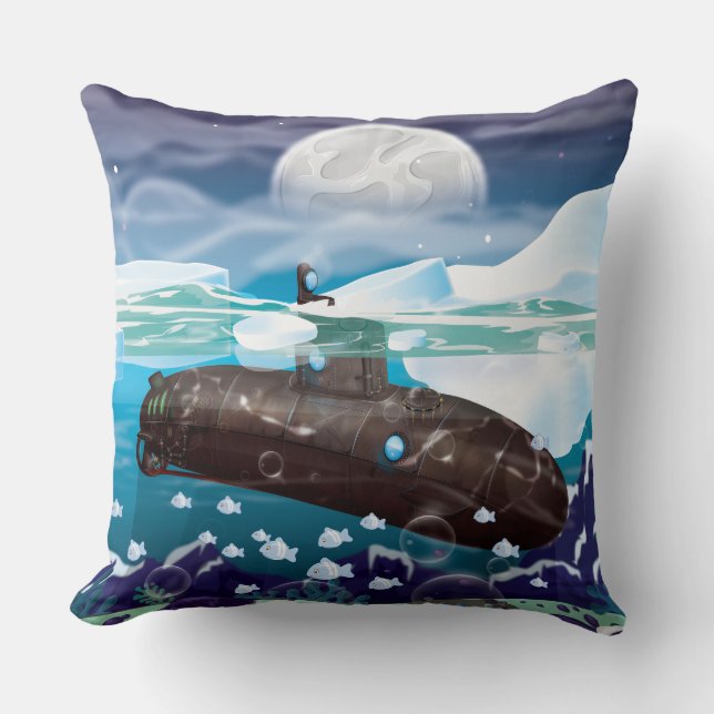 Victorian Submarine Arctic Adventure Cushion (Front)