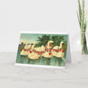 Victorian Swans Valentine's Day Card