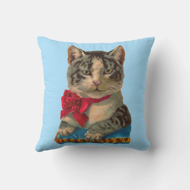 Victorian tabby cat cushion (Back)