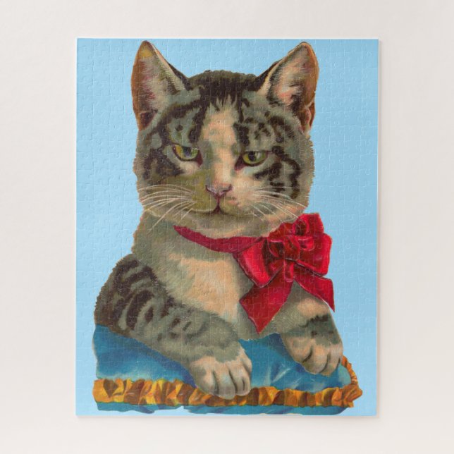 Victorian tabby cat jigsaw puzzle (Vertical)