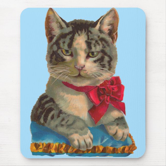 Victorian tabby cat mouse mat (Front)