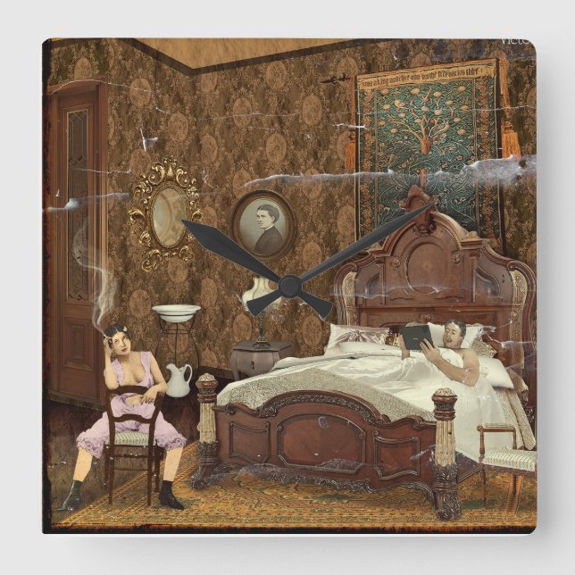 Victorian Tablet Square Wall Clock (Front)