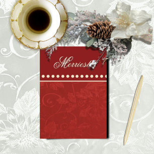 Victorian Tapestry Cranberry Folded Greeting Card