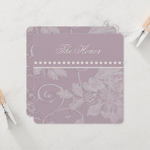Victorian Tapestry Mauve Christmas Invitation Card