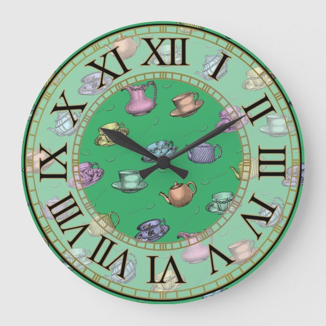 Victorian Tea Time Large Clock (Front)