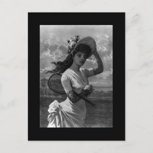Victorian Tennis Lady Postcard