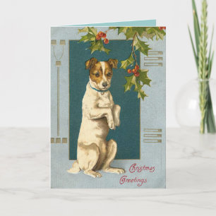 Victorian Terrier Dog Christmas Card
