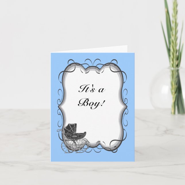 Victorian Thank you It's a boy baby announcement (Front)