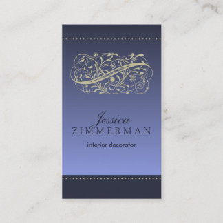 Victorian Thistle Blue Business Card