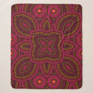 Victorian tiles, ethnic geometric pattern. sherpa blanket