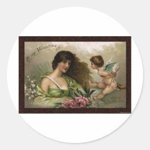 Victorian to My Valentine Love's Question Gifts Classic Round Sticker