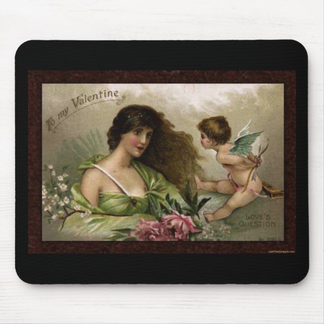 Victorian to My Valentine Love's Question Gifts Mouse Mat (Front)