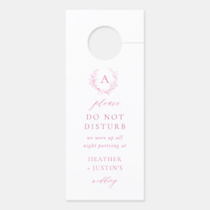 Victorian Toile Pink Wedding Hotel Door Hanger