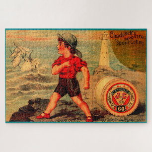 Victorian trade card Chadwick’s Imported Spool Cot Jigsaw Puzzle