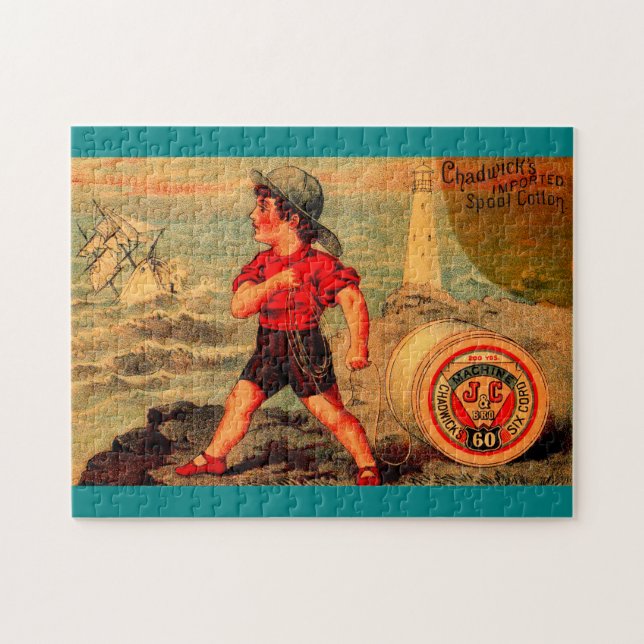Victorian trade card Chadwick’s Imported Spool Cot Jigsaw Puzzle (Horizontal)