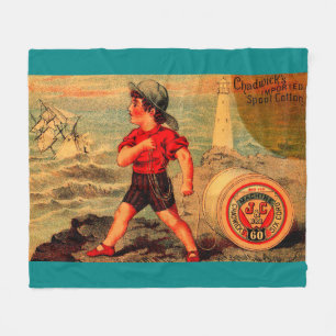 Victorian trade card Chadwick’s Spool Cotton Fleece Blanket