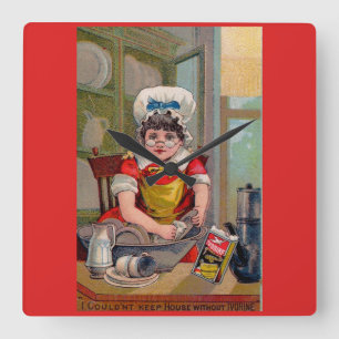 Victorian trade card for Ivorine soap Square Wall Clock