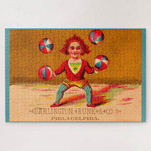 Victorian trade card juggler Darlington, Runk & Co Jigsaw Puzzle