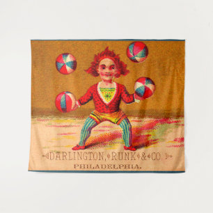 Victorian trade card juggler Darlington, Runk & Co Tapestry
