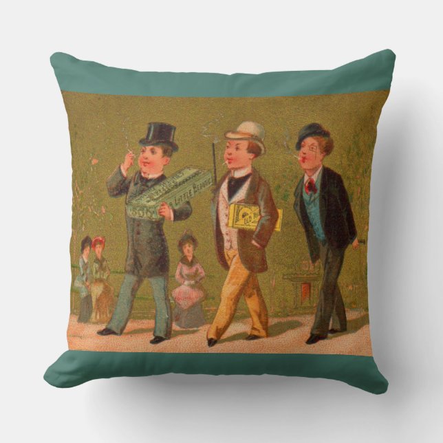 Victorian trade card Little Beauties cigarettes Cushion (Front)