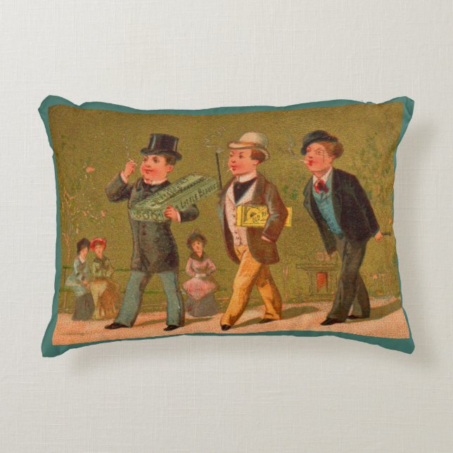 Victorian trade card Little Beauties cigarettes Decorative Cushion (Front)