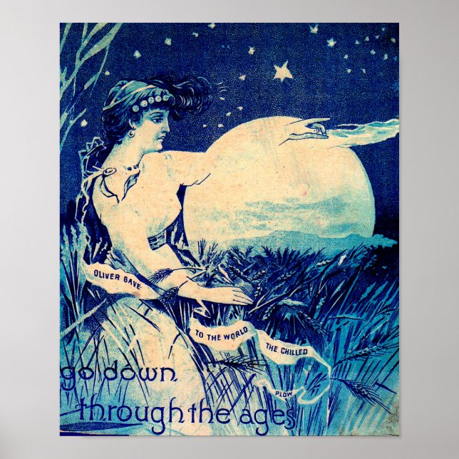 Victorian trade card Oliver Chilled Plough Poster (Front)