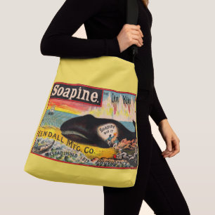 Victorian trade card Soapine the Dirt Killer print Crossbody Bag