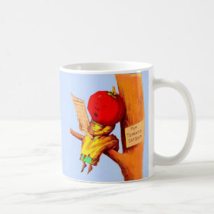 Victorian trade card tomato head woman coffee mug