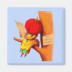 Victorian trade card tomato head woman magnet