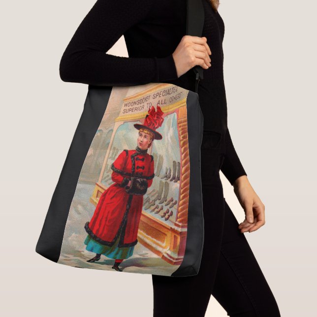 Victorian trade card: Woonsocket Specialities Crossbody Bag (Close Up)