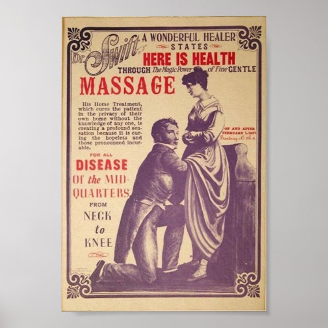 Victorian treatment female hysteria illustration poster (Front)