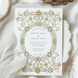 Victorian Tulips William Morris Wedding Invitation