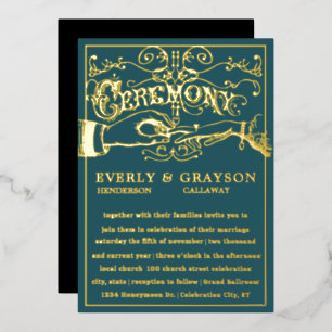 Victorian Typography I Do Gold Wedding    