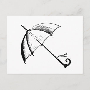 Victorian Umbrella Postcard
