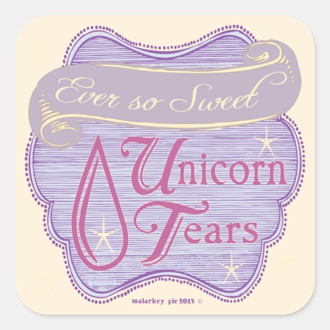 Victorian Unicorn Tears Square Sticker (Front)