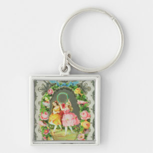 Victorian Valentine Card Key Ring