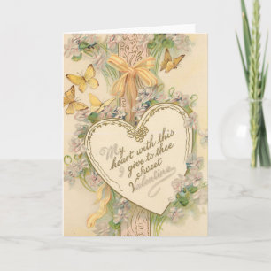 Victorian Valentine Heart Holiday Card