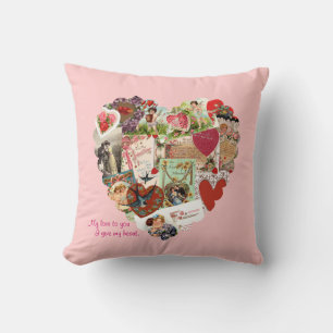 Victorian Valentine Heart Pillow