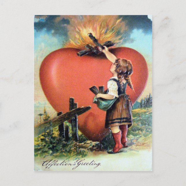 Victorian Valentine Holiday Postcard (Front)