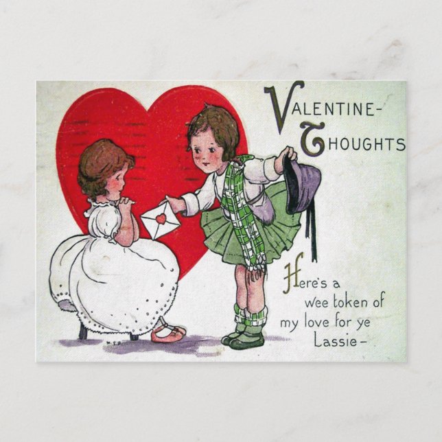 Victorian Valentine Holiday Postcard (Front)