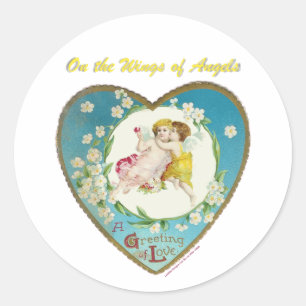 Victorian Valentine On the Angels of Angels Gifts Classic Round Sticker
