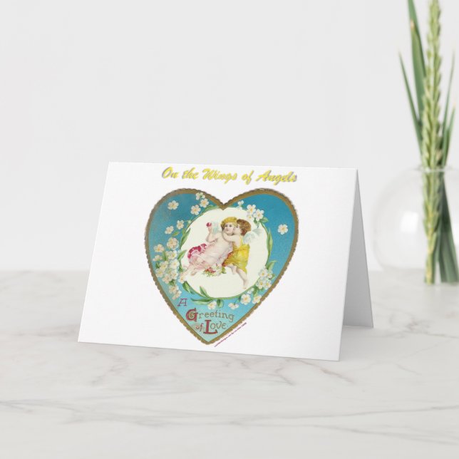 Victorian Valentine On the Angels of Angels Gifts Holiday Card (Front)