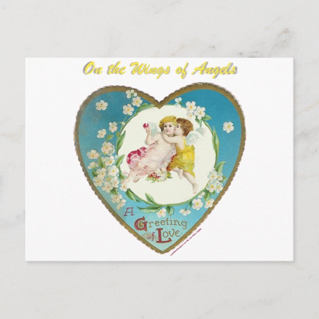Victorian Valentine On the Angels of Angels Gifts Holiday Postcard (Front)