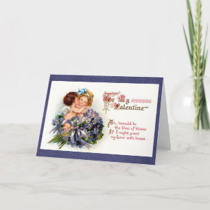 Victorian Valentine "The Bliss of Kisses" Cupids Holiday Card