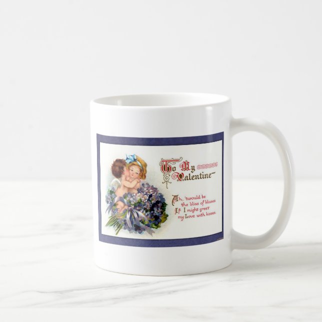 Victorian Valentine "The Bliss of Kisses"  Gifts Coffee Mug (Right)